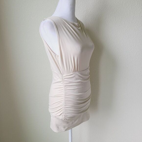 A'nue Ligne Stretch Tank Top Shell Small Ruched Sleeveless Tactel Lycra Blend - Picture 3 of 9